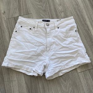 Abercrombie High Rise Shorts, White Sz 25